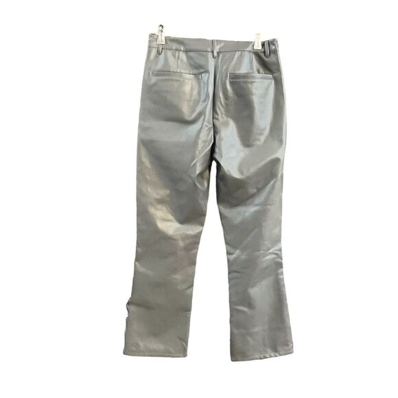 ASOS Faux Leather Pants Size 32 Grey Straight Leg Vegan Pants - Picture 3 of 6